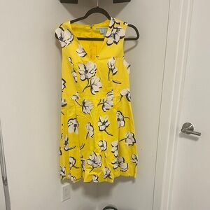 Draper James Yellow Floral Midi Dress